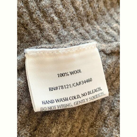 Eileen Fisher Women's Size Small 100% Wool Open Front Knit Cardigan Sweater Tan - Picture 6 of 6